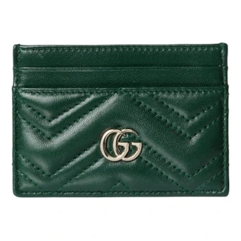 Держатель для карточек GUCCI GG Marmont Sheepskin Card Holder Women's Green | Китай.рф