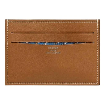 Держатель для карточек HERMES Citizen Twill с логотипом из кожи Swift мужской, золотистый/синий | Китай.рф