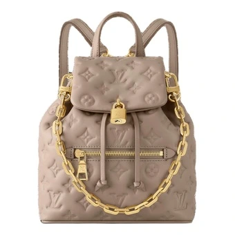 Рюкзак LOUIS VUITTON Coussin с замком и золотой фурнитурой, малый, женский, хаки | Китай.рф