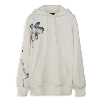 Худи Y-3 Floral-Print Jersey — мужское, белое | Китай.рф