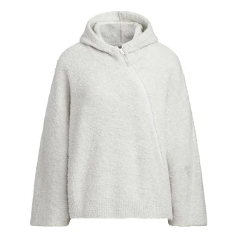 Свитер вязаный adidas FOS FW25 Future Style женский с капюшоном, светло-серый | Китай.рф