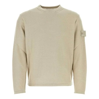 Свитер Stone Island мужской с круглым вырезом, однотонный, бежевый | Китай.рф