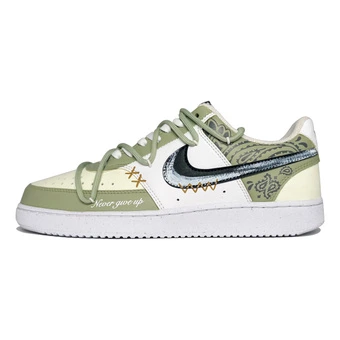 Кроссовки для скейтборда Nike Court Vision 1 кастомные, зелено-желтые | Китай.рф