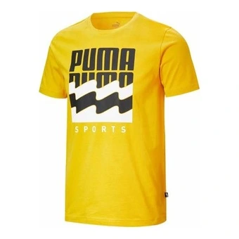 Футболка Puma с крупным принтом мужская желтая | Китай.рф