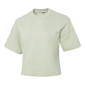 Блузка PUMA Her Cropped Tee укороченная женская, зеленая | Китай.рф