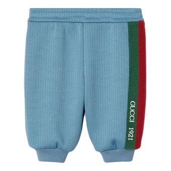 Брюки GUCCI для малышей синие с вышивкой Лого и полосами | Китай.рф