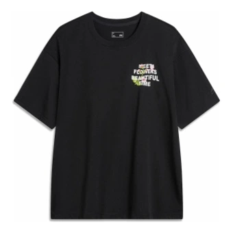 Футболка Li Ning Drop Shoulder Sleeve T-Shirt Unisex Black | Китай.рф