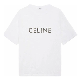 Футболка CELINE мужская с логотипом, круглый вырез, белая, коллекция SS22 | Китай.рф