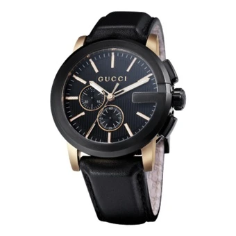 Часы GUCCI G-Chrono мужские с кожаным ремешком, черный циферблат | Китай.рф