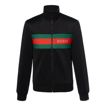 Мужская куртка GUCCI SS24 Logo с длинным рукавом, цвет черный | Китай.рф