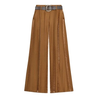 Повседневные брюки ZARA женские, цвет Brown, широкие с высокой посадкой | Китай.рф