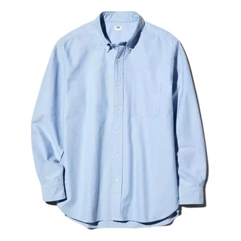 Рубашка UNIQLO SS26 оверсайз, цвет озерный синий | Китай.рф