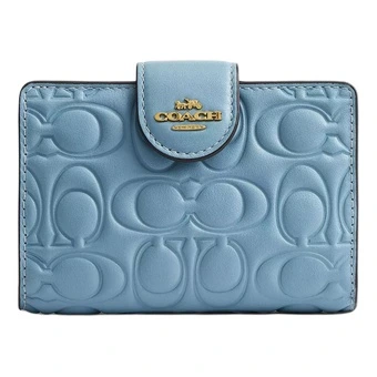 Кошелек COACH Corner Zip женский с клапаном светло-голубой | Китай.рф