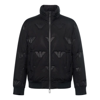 Пуховик мужской EMPORIO ARMANI с логотипом, черный | Китай.рф