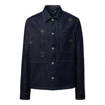 Джинсовая куртка LOUIS VUITTON Monogram для мужчин, синяя | Китай.рф