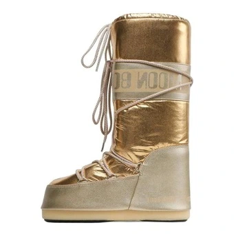 Зимние сапоги Moon Boot из ткани, высокие, повседневные, золотые | Китай.рф