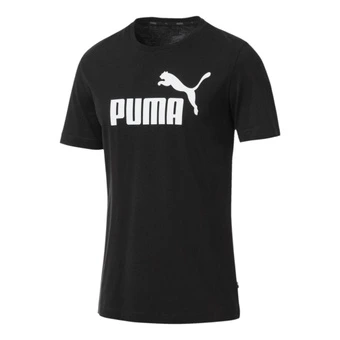Футболка PUMA мужская, черная, с принтом, круглый вырез | Китай.рф