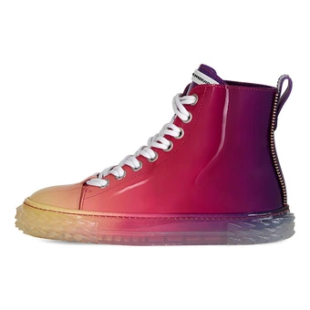 Кроссовки Giuseppe Zanotti Blabber лакированные, высокие, женские, градиент красный | Китай.рф