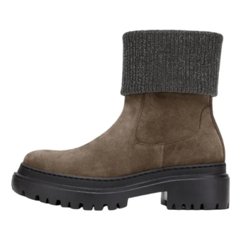 Короткие сапоги Brunello Cucinelli Monili женские коричневые | Китай.рф