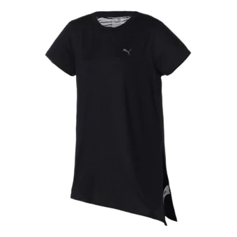 Футболка PUMA женская, черная, свободный крой с разрезом | Китай.рф