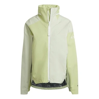 Куртка adidas женская с капюшоном, водоотталкивающая, свободного кроя, жёлто-зелёная | Китай.рф