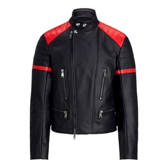 Кожаная куртка Polo Ralph Lauren мужская черная | Китай.рф