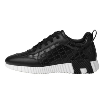 Кроссовки HERMES Bouncing Crocodile Leather Casual Shoes для мужчин, черные | Китай.рф