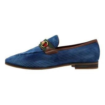 Лоферы GUCCI Horsebit для мужчин, синие | Китай.рф