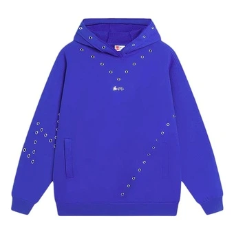 Свитшот Li Ning женский с капюшоном синий с вырезом и логотипом | Китай.рф