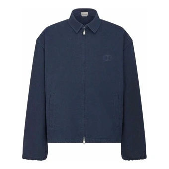 Куртка DIOR Homme Chest Logo Zip Up Jacket синяя | Китай.рф