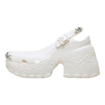 Туфли SIMONE ROCHA x Crocs белые на высоком каблуке | Китай.рф