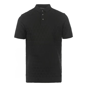 Поло EMPORIO ARMANI EA7 однотонное, мужское, черное | Китай.рф