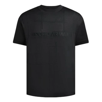 Черная мужская футболка Emporio Armani с вышитым логотипом | Китай.рф