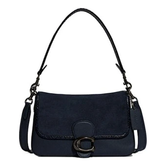 Сумка COACH Tabby 26 на плечо, кожа и змеиная кожа, средняя, темно-синяя | Китай.рф