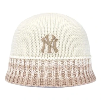 Шапка бини MLB Polyester утепленная, цвет кремовый | Китай.рф