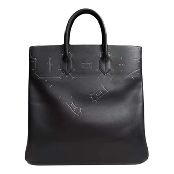 Сумка HERMES с серебряной фурнитурой, черная | Китай.рф