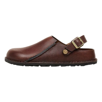 Кожаные кежуал-ботинки Birkenstock Lutry унисекс тёмно-коричневые узкие | Китай.рф
