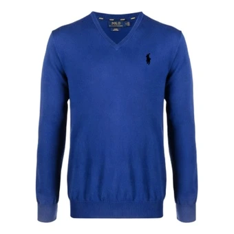 Джемпер Polo Ralph Lauren трикотажный приталенный, мужской, синий | Китай.рф