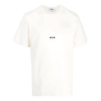 Футболка MSGM мужская белая с круглым воротом прямого кроя | Китай.рф
