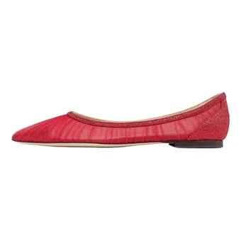 Женские балетки Jimmy Choo LOVE с блёстками красные | Китай.рф
