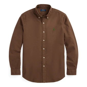 Рубашка Polo Ralph Lauren мужская шоколадного цвета | Китай.рф