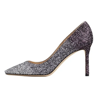 Туфли-лодочки Jimmy Choo ROMY на каблуке 8.5 см серебристо-градиентные | Китай.рф