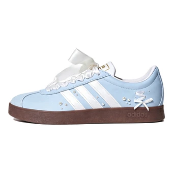 Кроссовки adidas VL Court Classic кастомизированные светло-синие с тонкой подошвой унисекс | Китай.рф