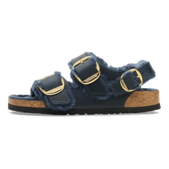 Сандалии Birkenstock женские с одной перемычкой из кожи, плоские, синие | Китай.рф