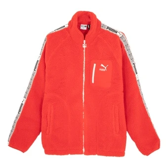 Куртка PUMA BZ GRAPHICS SHERPA с ворсистой текстурой красная унисекс | Китай.рф