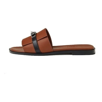 Шлепанцы HERMES Giulia Slide женские коричневые | Китай.рф