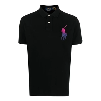 Поло Polo Ralph Lauren FW22 с вышитым логотипом мужское черное | Китай.рф