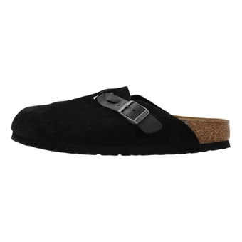Закрытые тапочки Birkenstock Boston Abrasion Resistant Closed Toe женские чёрные узкие | Китай.рф