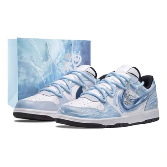 Кроссовки для скейтборда Nike Dunk низкие мужские сине-белые | Китай.рф