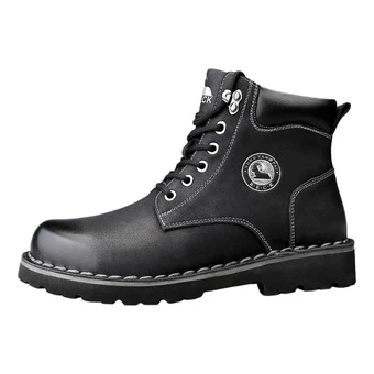 Ботинки BECK Combat Unisex черно-желтые из коричневой кожи | Китай.рф